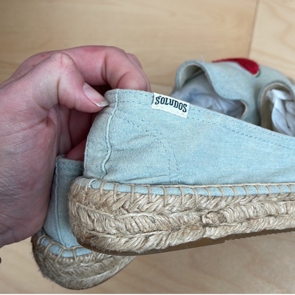 Soludos Watermelon Chambray Espadrilles Size 9 - Picture 6 of 9